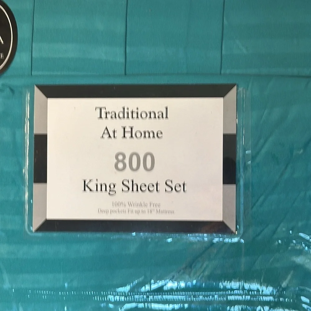 Traditional at home king 6 pc sheet set Pistachio Green embossed striped